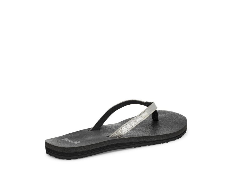 Sanuk Yoga Joy Shimmer Women's Flip Flops Silver | Canada 108OKI